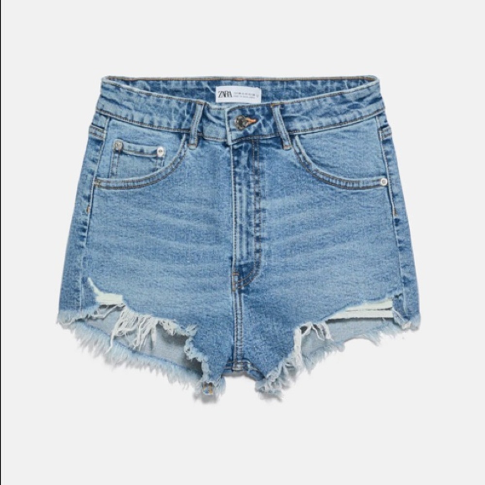 ZARA NWOT HI-RISE DENIM SHORTS 2
